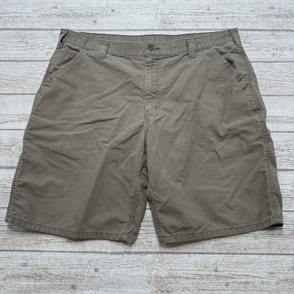 Carhartt Shorts Men's 40 Olive Green Relaxed Fit Canvas Utility Workwear Outdoor